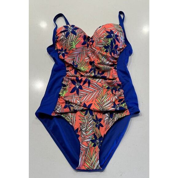 Sol De Abril Size 38 Colorful One Piece Bathing Suit Floral Underwire Tropical - Picture 1 of 6